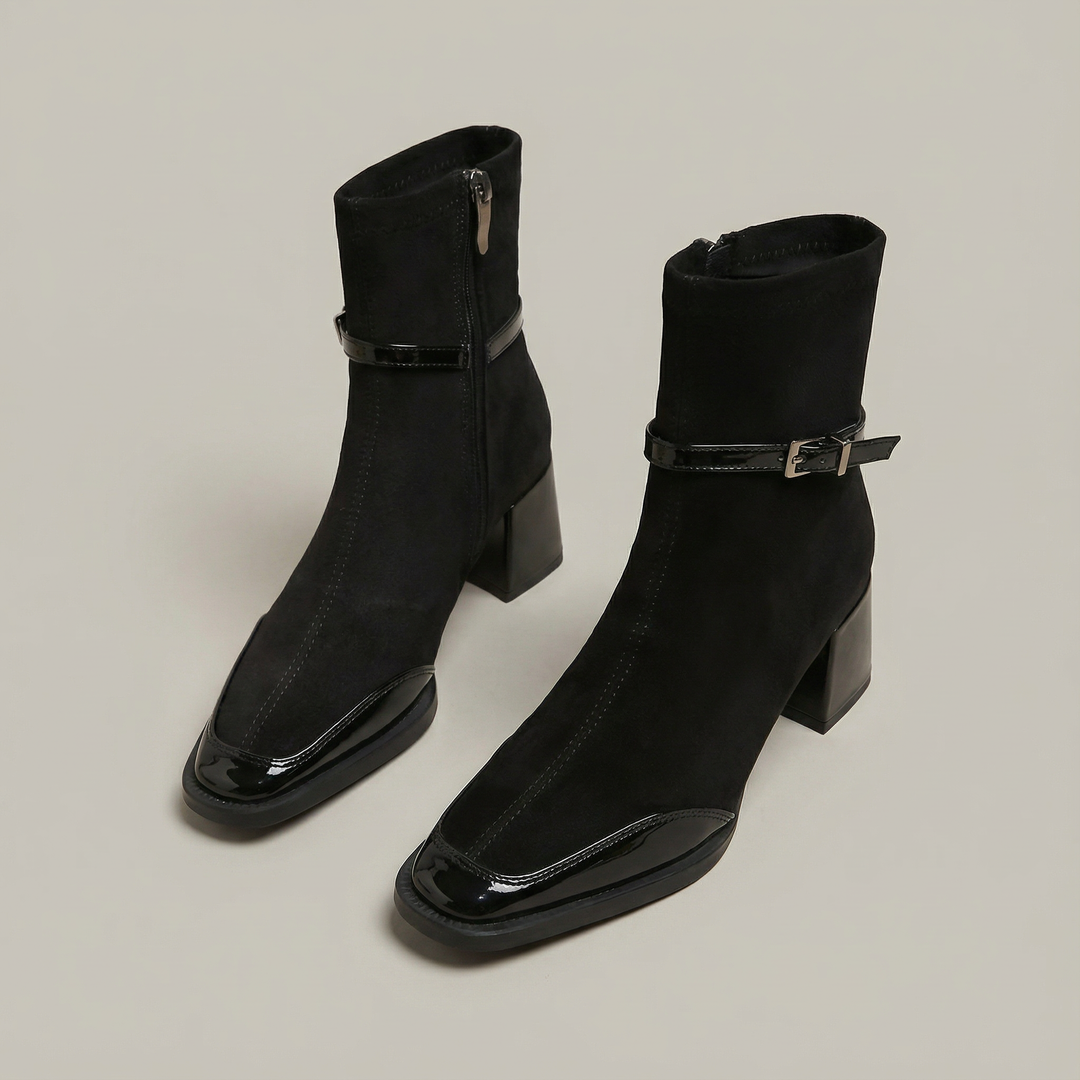 Romani | Botines elegantes de eco-ante con tacón medio