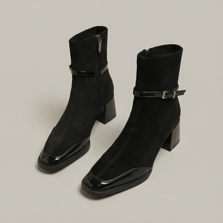 Romani | Botines elegantes de eco-ante con tacón medio