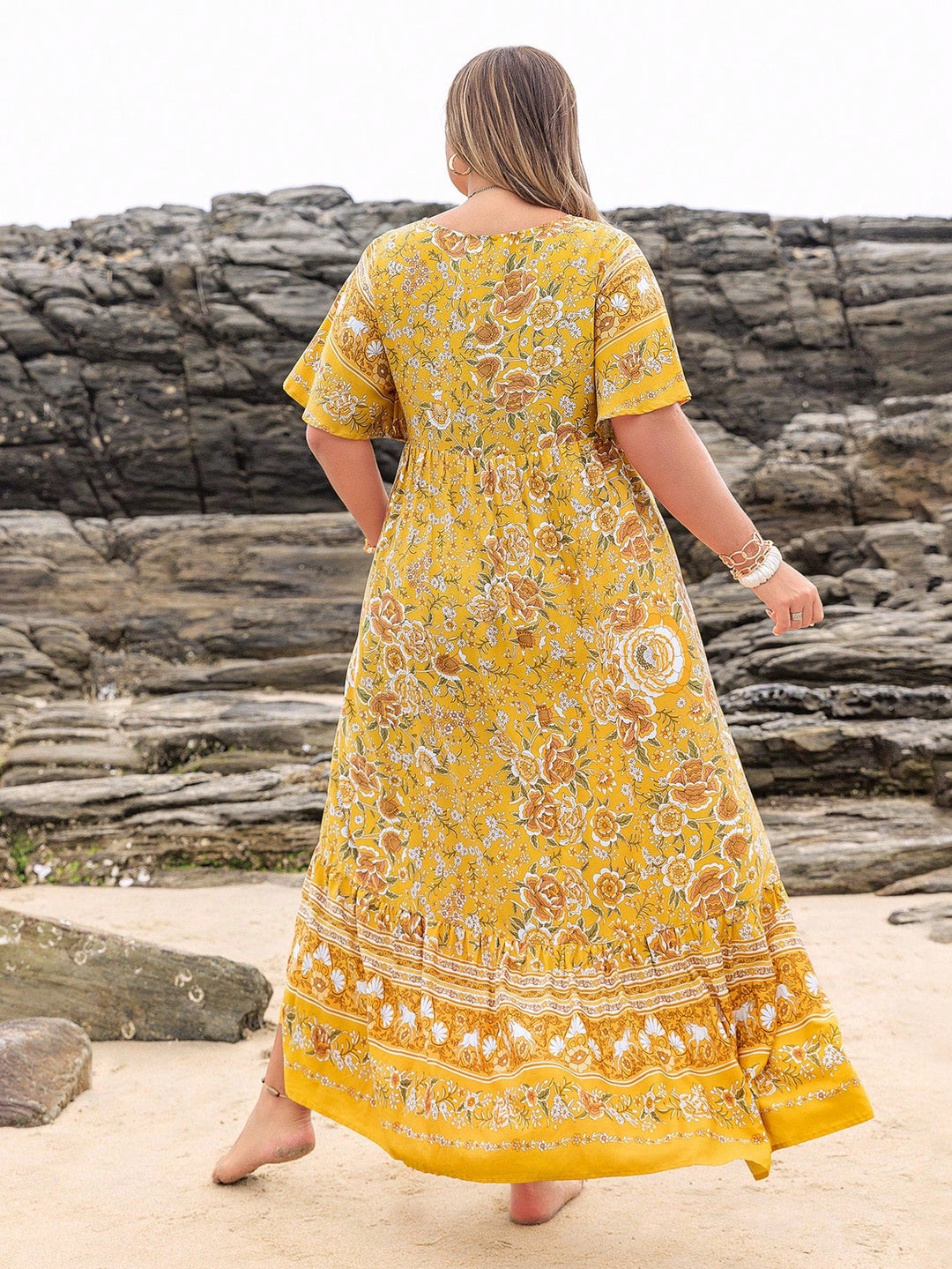 Boho Floral Maxi Dress – Plus Size
