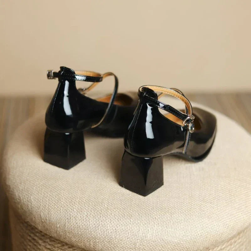 Elegantes Zapatos de Tacón con Correa al Tobillo