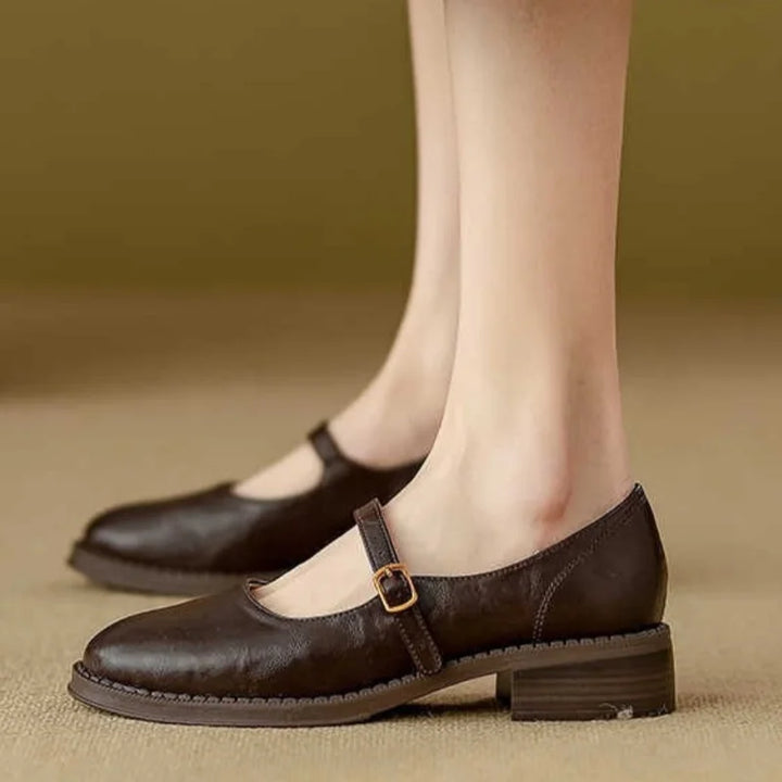 Mary Janes Clásicos de Confort Hechos de Cuero
