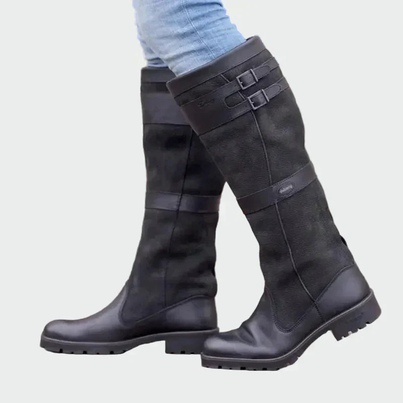 Laura | Botas Altas De Cuero Retro