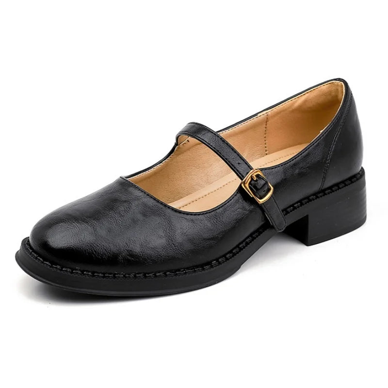 Mary Janes Clásicos de Confort Hechos de Cuero