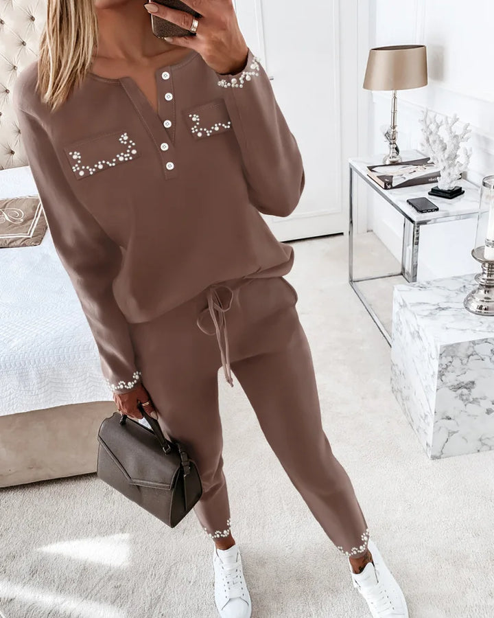 Elle | Conjunto de 2 piezas cómodo con perlas