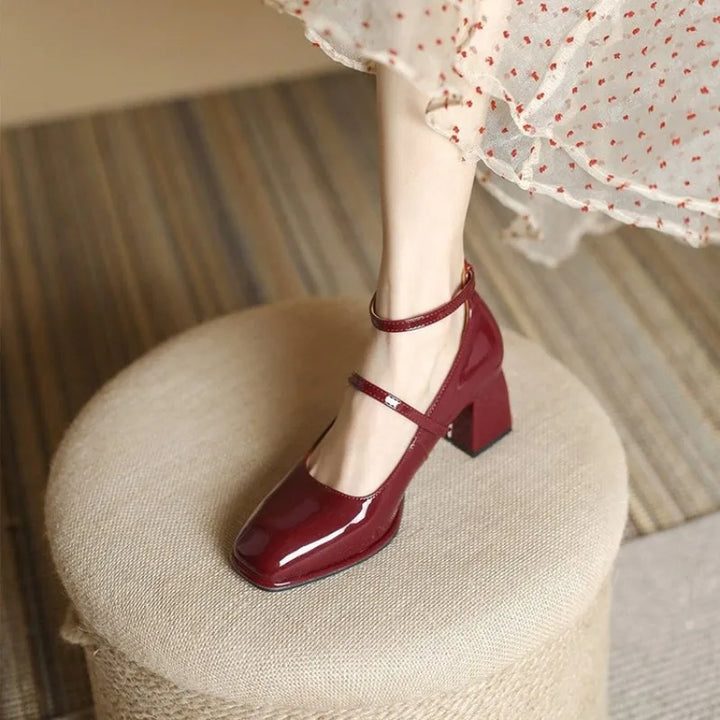 Elegantes Zapatos de Tacón con Correa al Tobillo