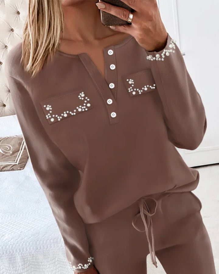 Elle | Conjunto de 2 piezas cómodo con perlas