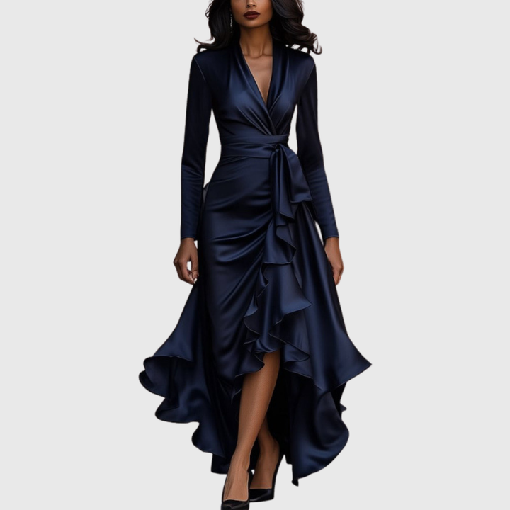 Constance | Wrap-Style Ruffle Maxi Dress