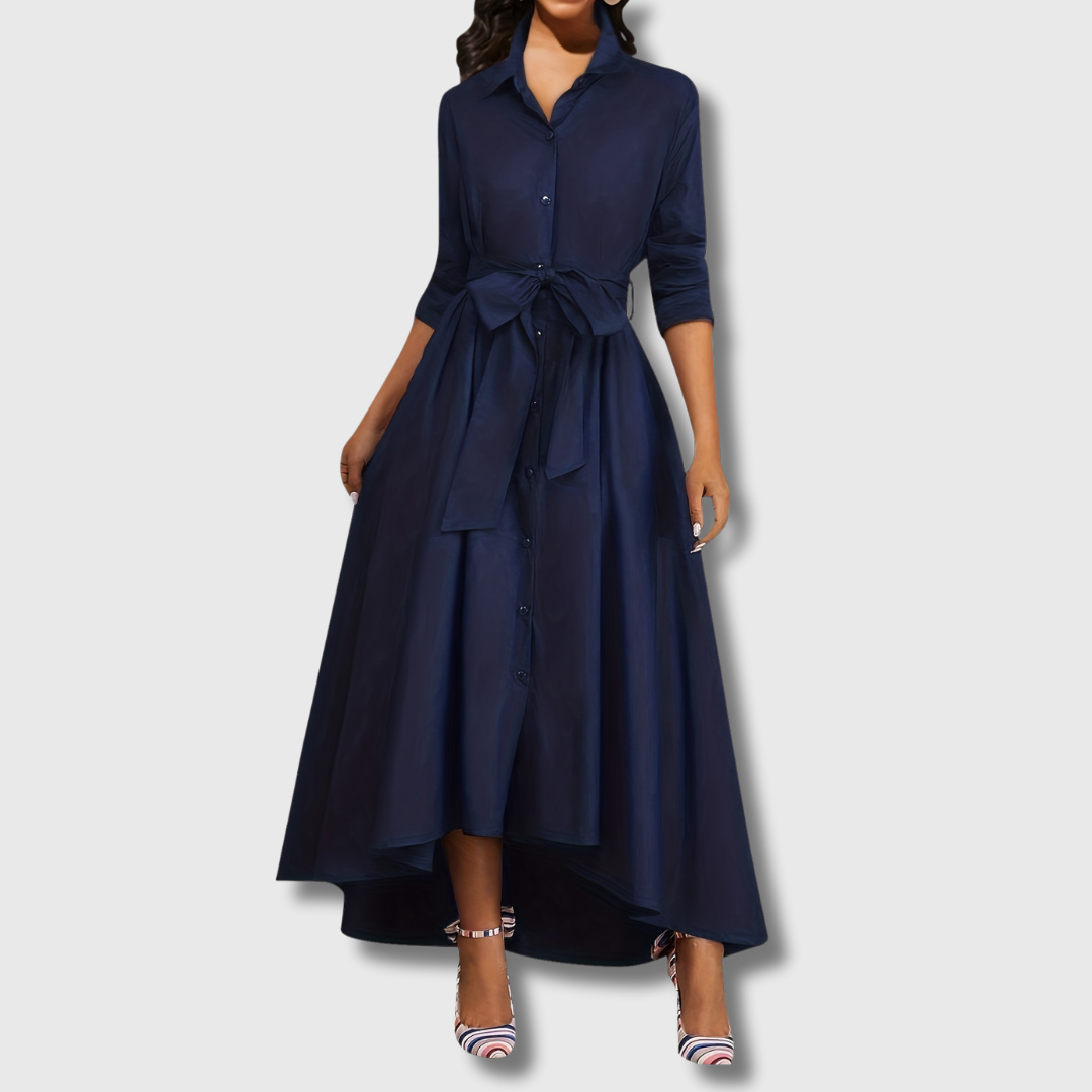 Marianne | Holiday Perfect Button-Front Maxi Dress