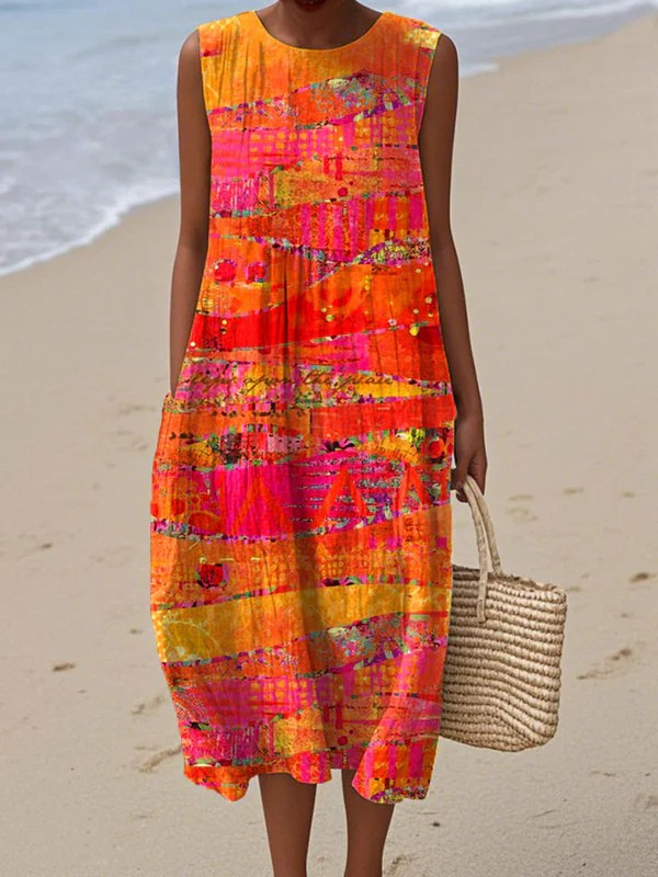 Marielle | Vestido midi tropical