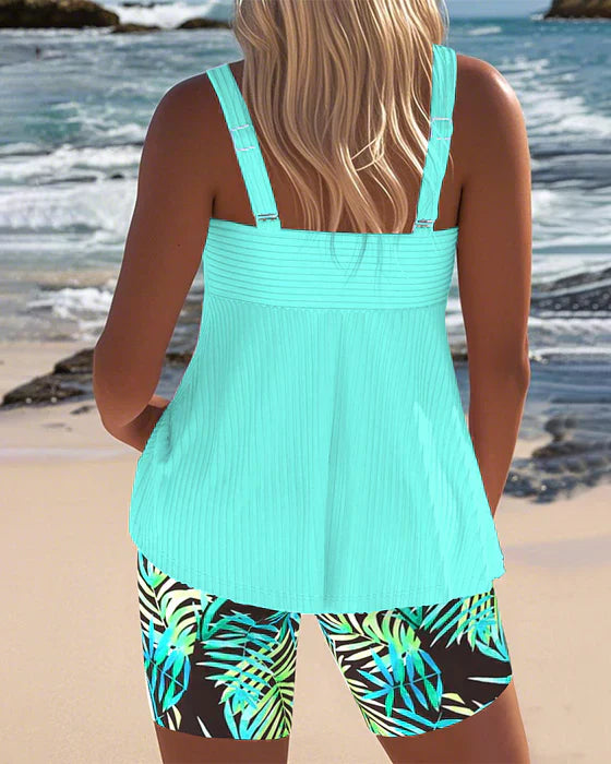 Margaret - Conjunto de canalé Tankini favorecedor