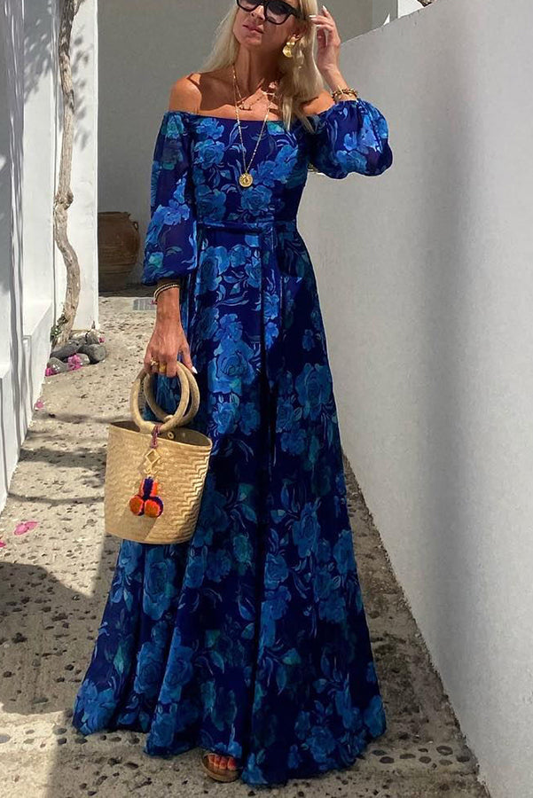 Luna | Vestido largo con estampado floral o