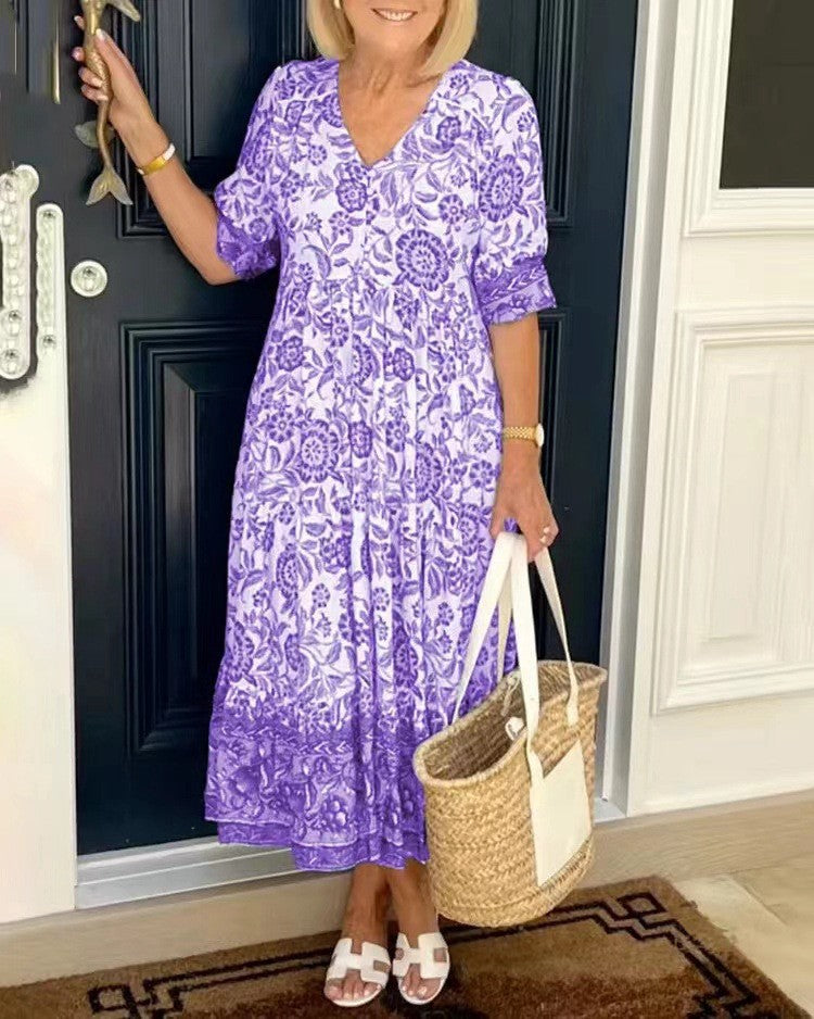 Keisha | Floral con escote en V elegante