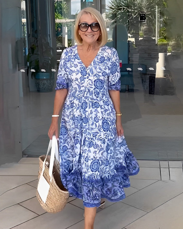 Keisha | Floral con escote en V elegante
