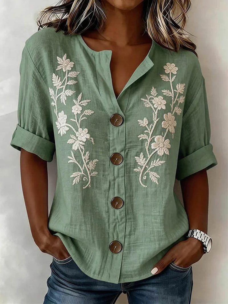 Gomez | Top elegante con bordado floral