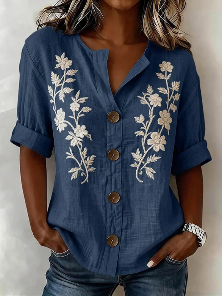 Gomez | Top elegante con bordado floral