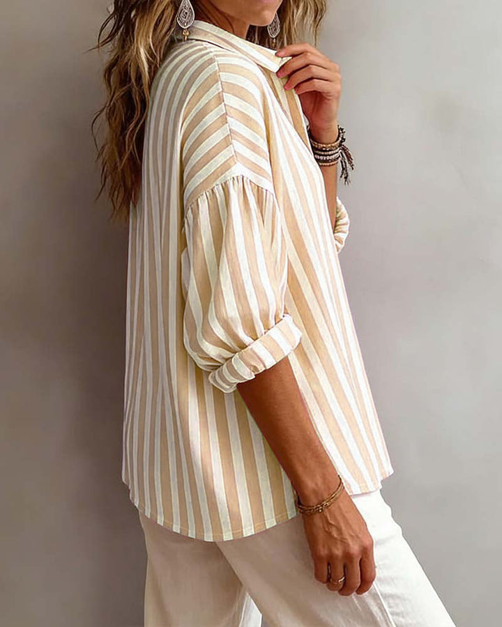 Nora | Blusa holgada de rayas con cuello