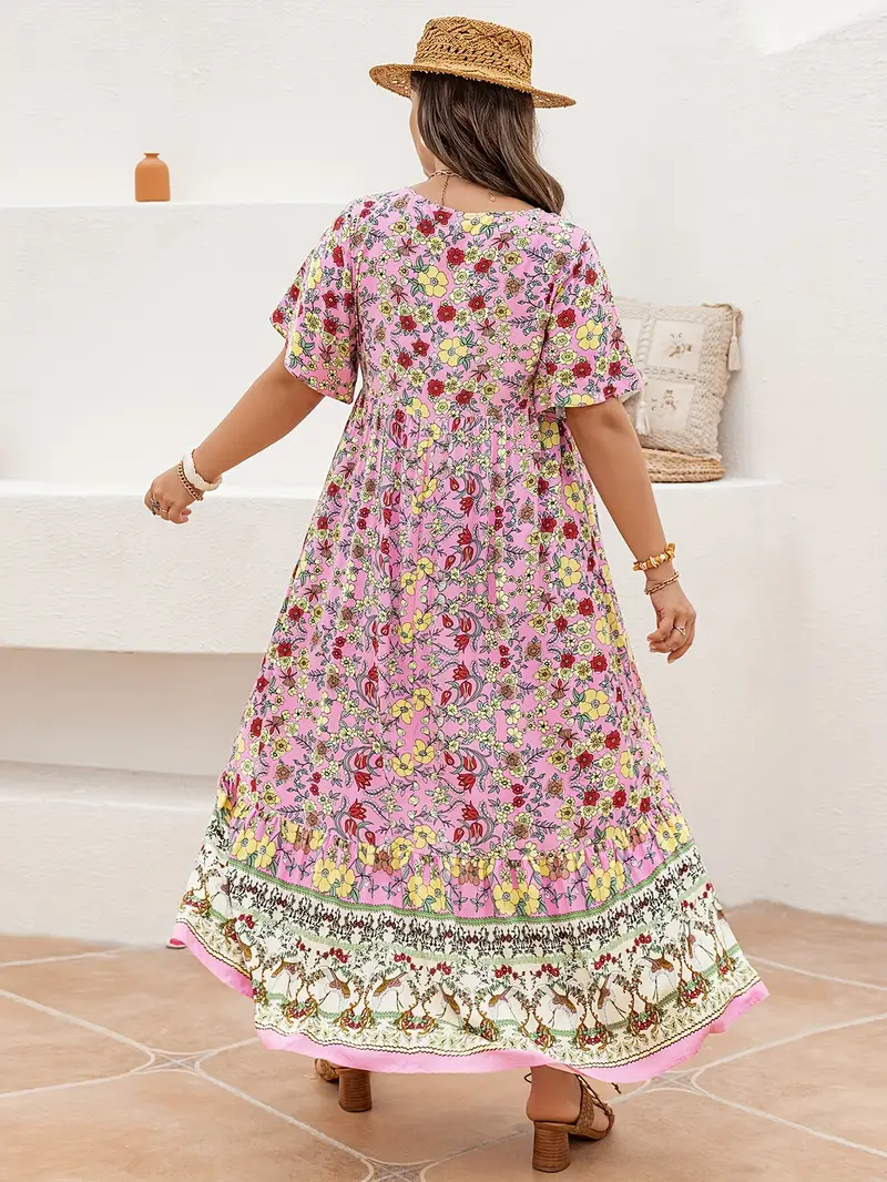 Boho Floral Maxi Dress – Plus Size