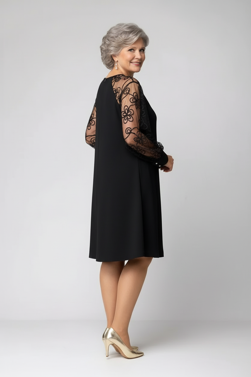 Lidia™ | Classic Dress with Lace Sleeves