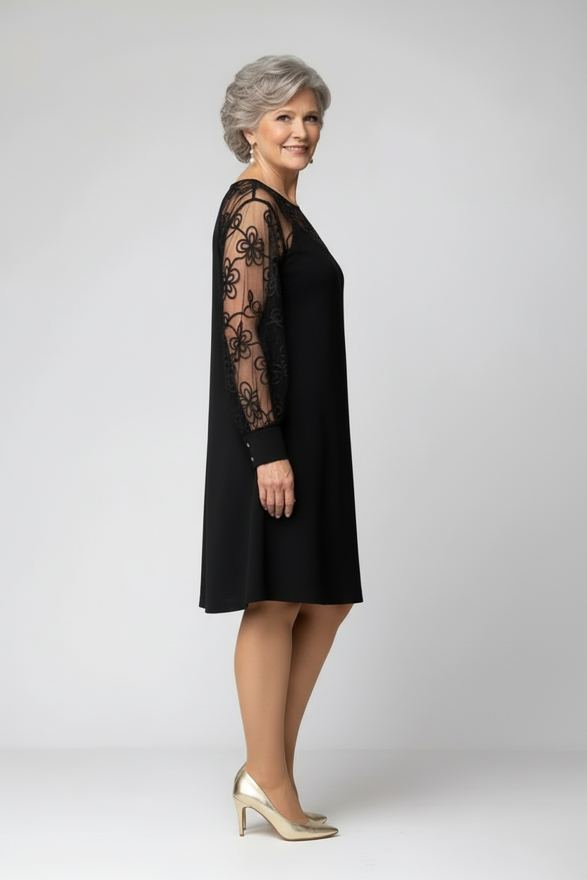 Lidia™ | Classic Dress with Lace Sleeves