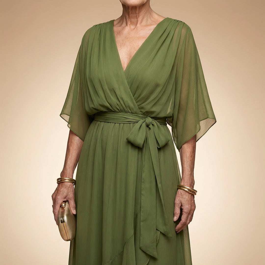 Monica | Chiffon Dress with V-Neck