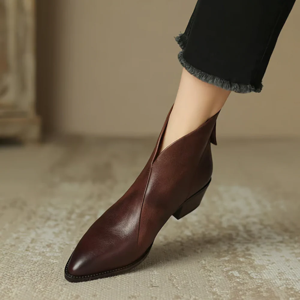 Anita - Bottines de luxe à talon bas