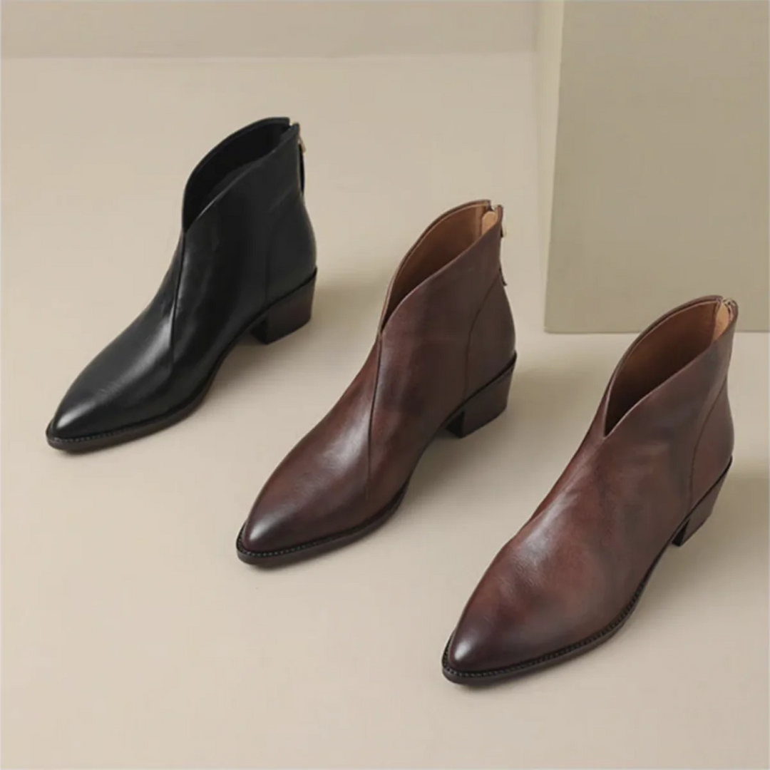 Anita - Botines de lujo con tacon bajo