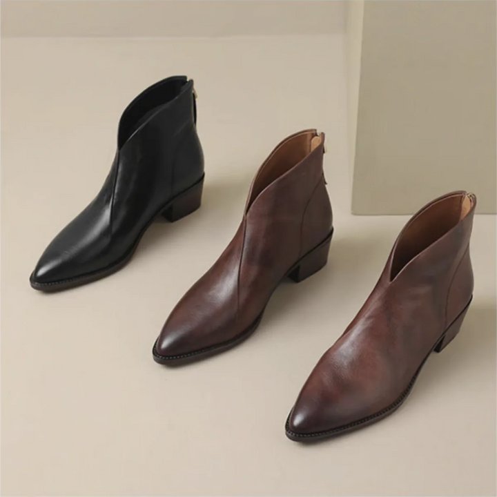 Anita - Bottines de luxe à talon bas