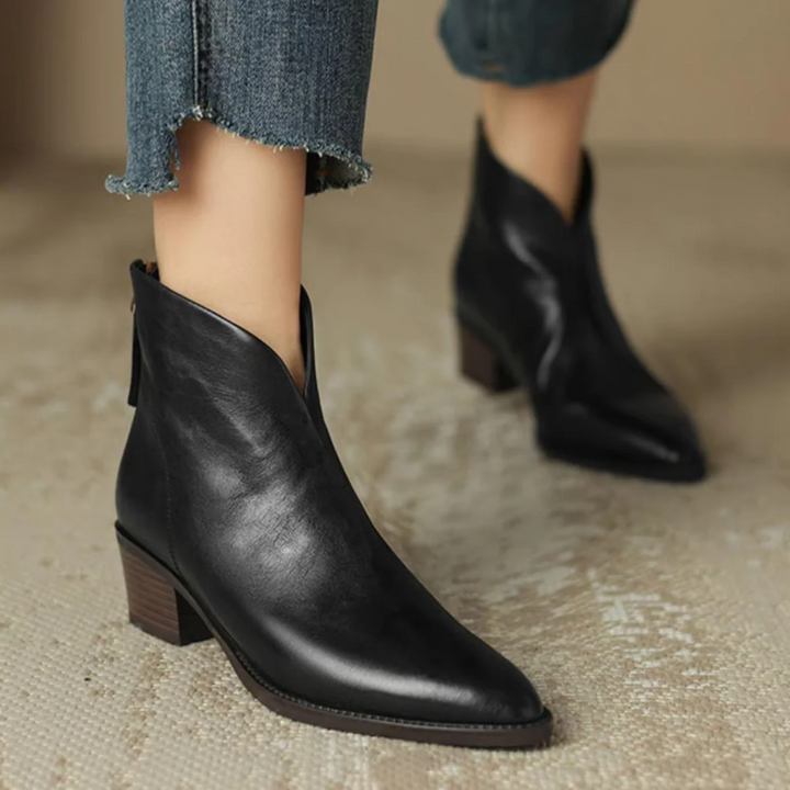 Anita - Botines de lujo con tacon bajo
