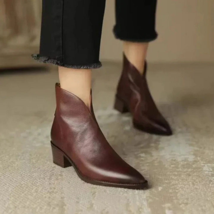 Anita - Botines de lujo con tacon bajo