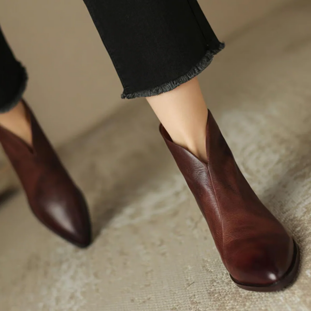 Anita - Botines de lujo con tacon bajo