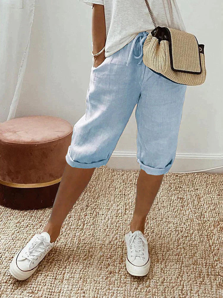 selma | Pantalones cortos cómodos de algodón: ajuste favorecedor. Estilo cotidiano sin esfuerzo.