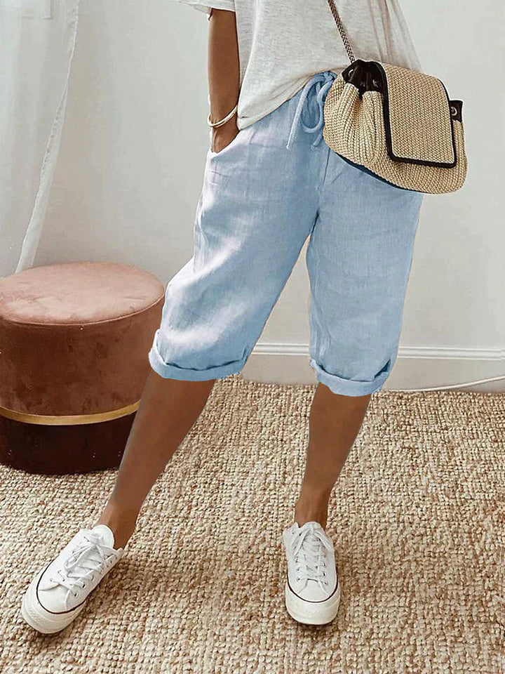 selma | Pantalones cortos cómodos de algodón: ajuste favorecedor. Estilo cotidiano sin esfuerzo.