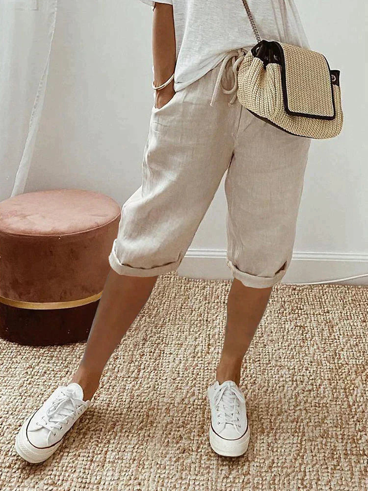 selma | Pantalones cortos cómodos de algodón: ajuste favorecedor. Estilo cotidiano sin esfuerzo.