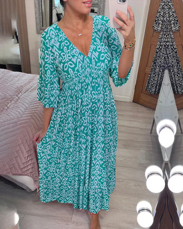 Elena™ | Elegante vestido largo con estampado