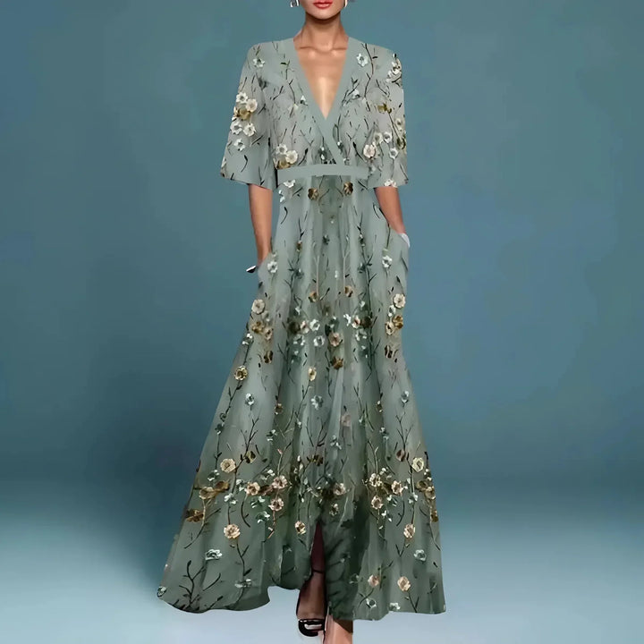 Valentina | Vestido maxi elegante con escote pronunciado