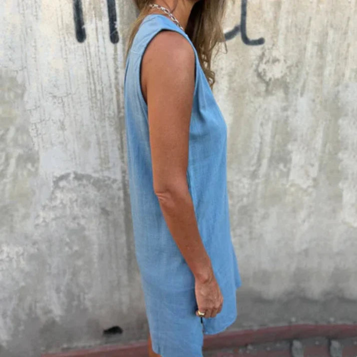Isla - Vestido sin mangas con escote en V