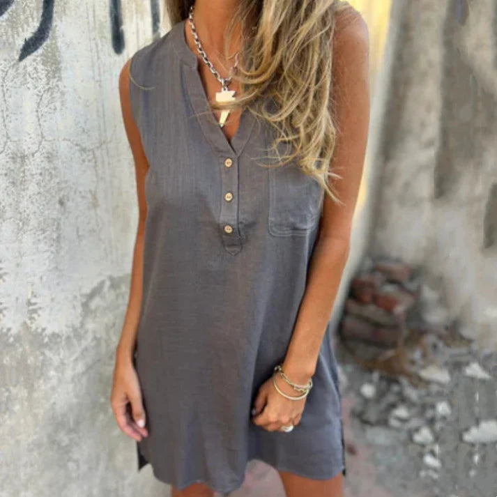 Isla - Vestido sin mangas con escote en V