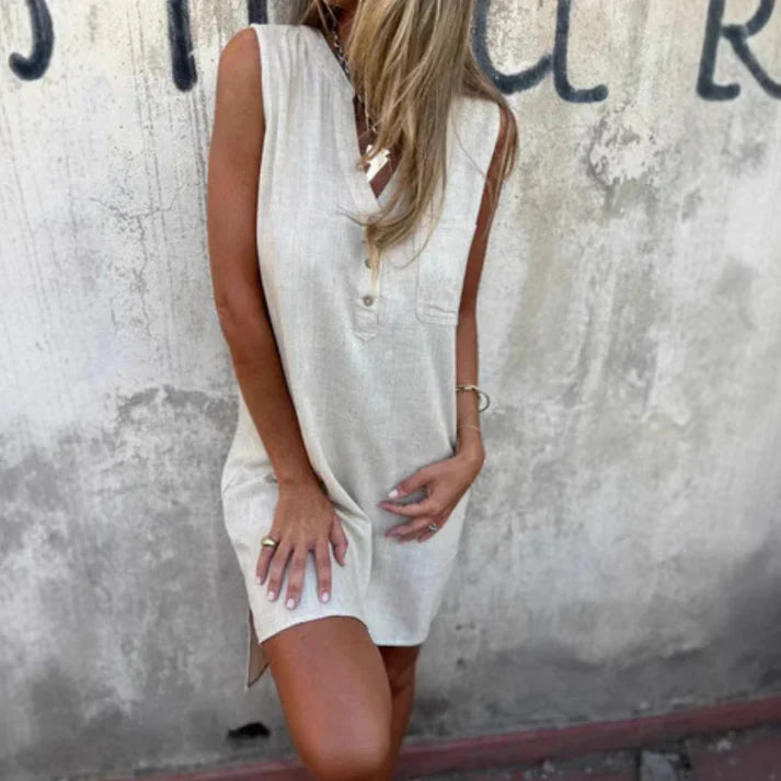 Isla - Vestido sin mangas con escote en V