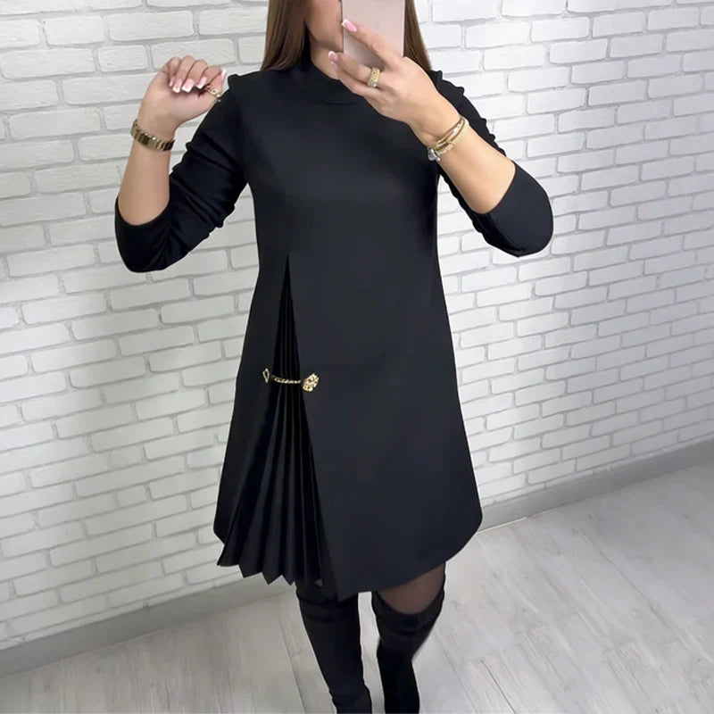 Lara - Vestido largo elegante con detalles plisados