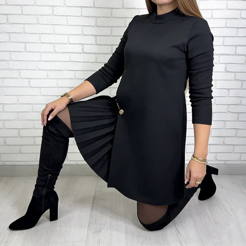 Lara - Vestido largo elegante con detalles plisados