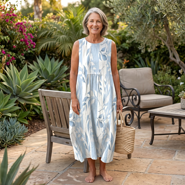 Marina | Vestido estampado y fluido