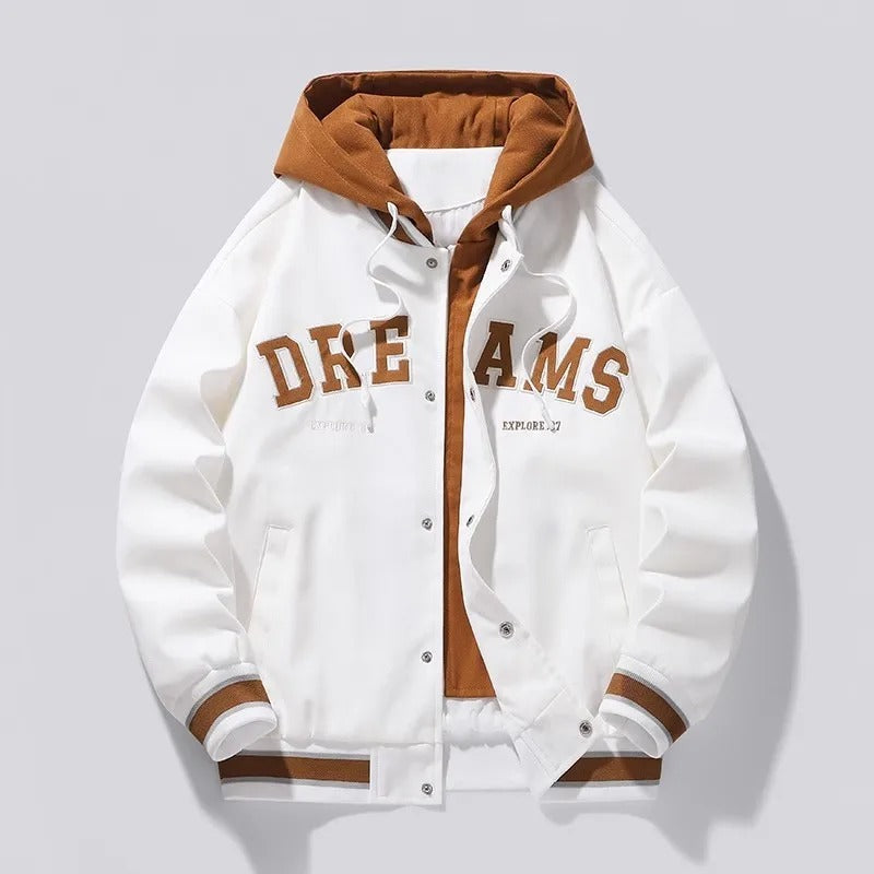 SUTONE™ | CHAQUETA VARSITY CON CAPUCHA